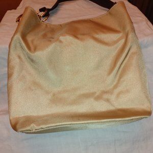 JPK PARIS 76 TAN HOBO SHOULDER BAG WITH GOLD TONE HARDWARE